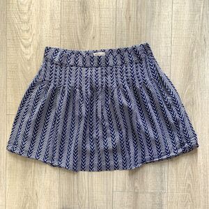 Gap Blue White Zig-Zag Print Side Zip Casual Mini Skirt Womens Sz 2